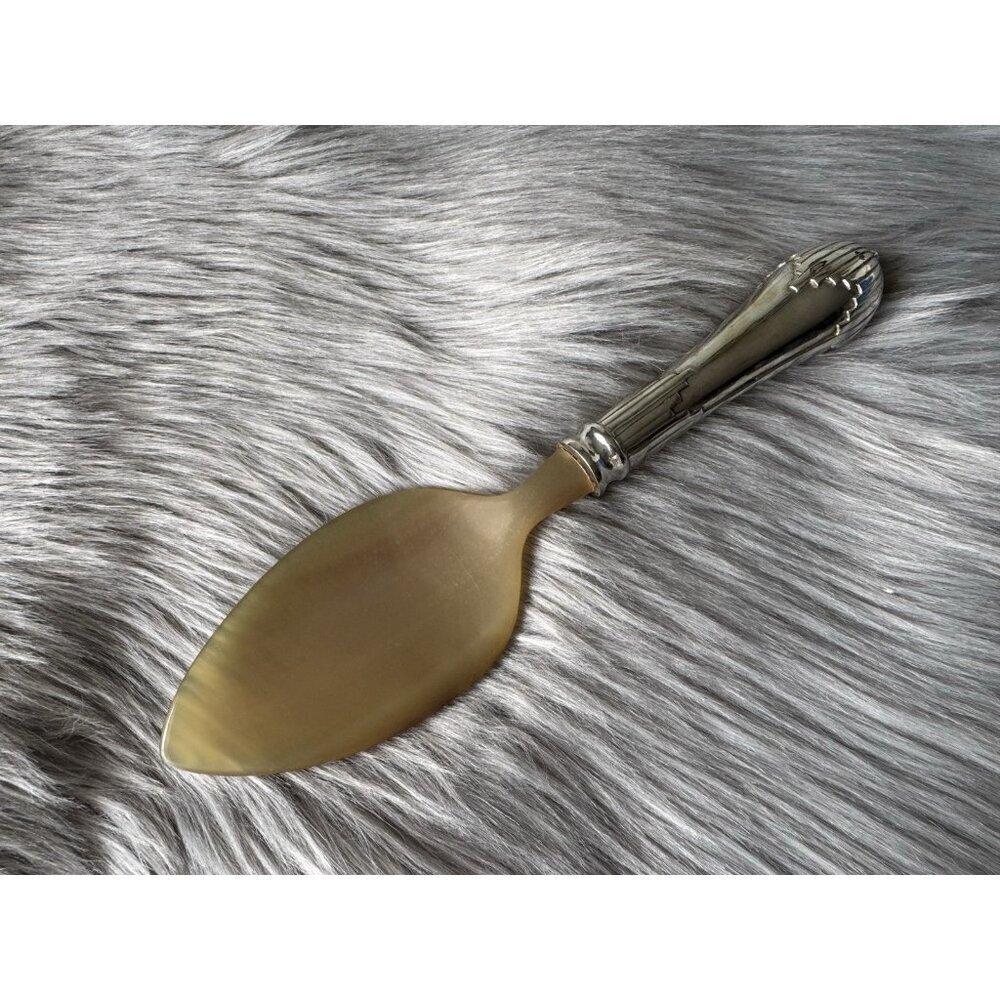 Vintage Antique Silver / Horn cake pie server Kagespade Herta Sølvplet Cohr 2
